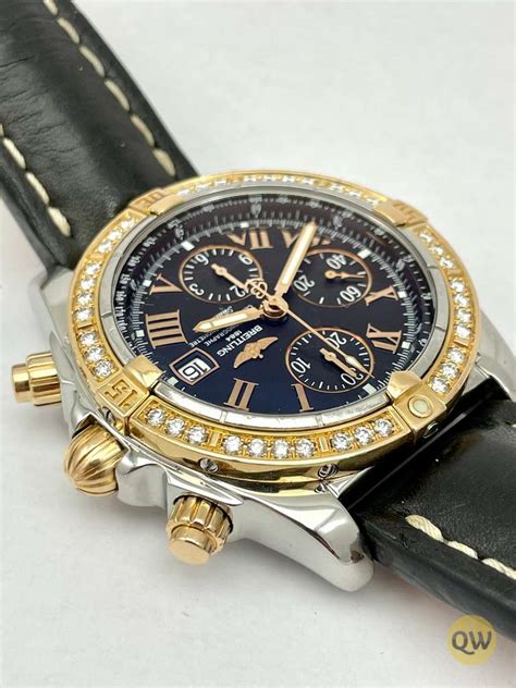 breitling chronomat evolution rose gold diamond bezel|Breitling evolution diamond bezel.